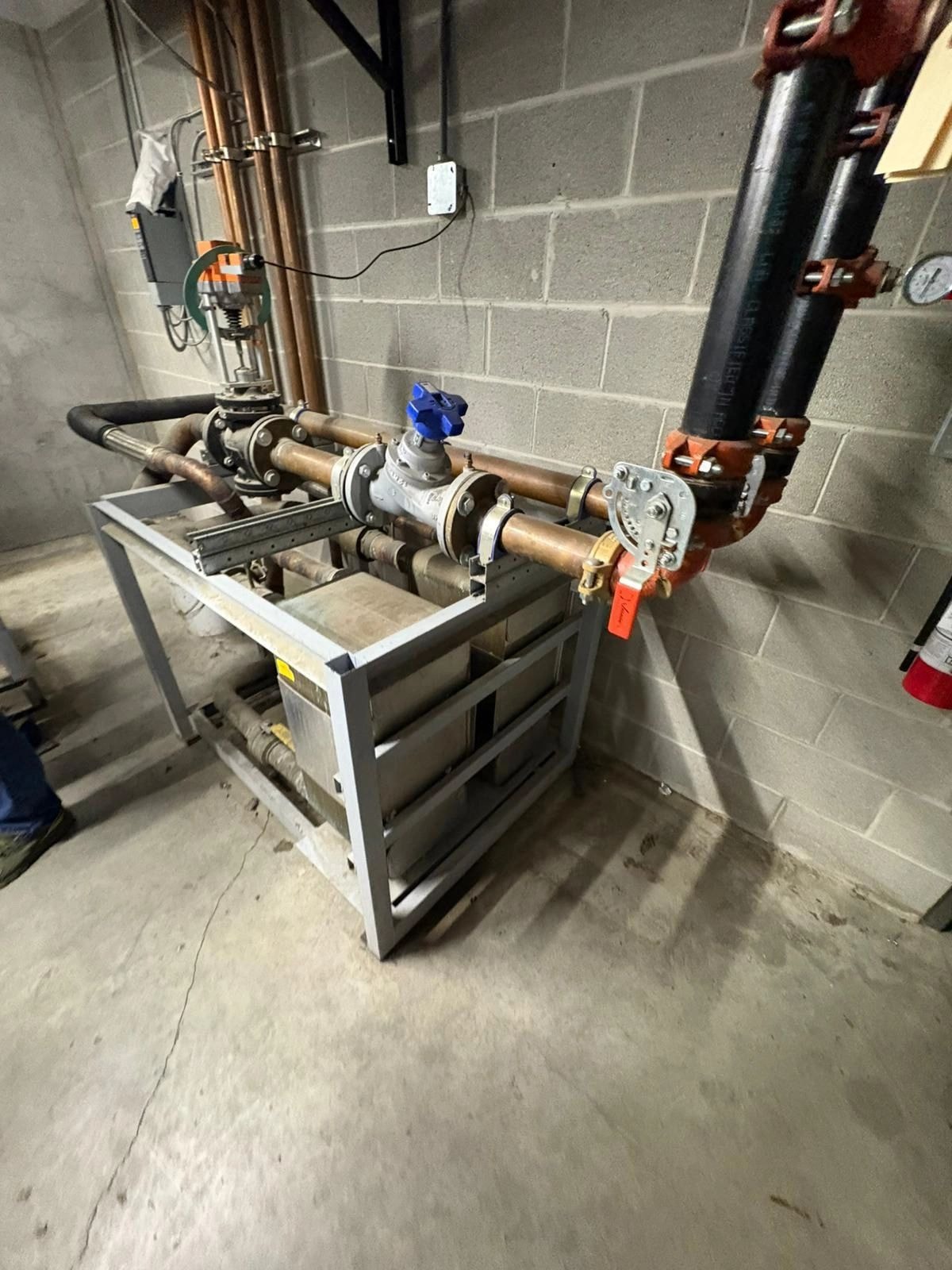 Industrial plumbing manifold basement